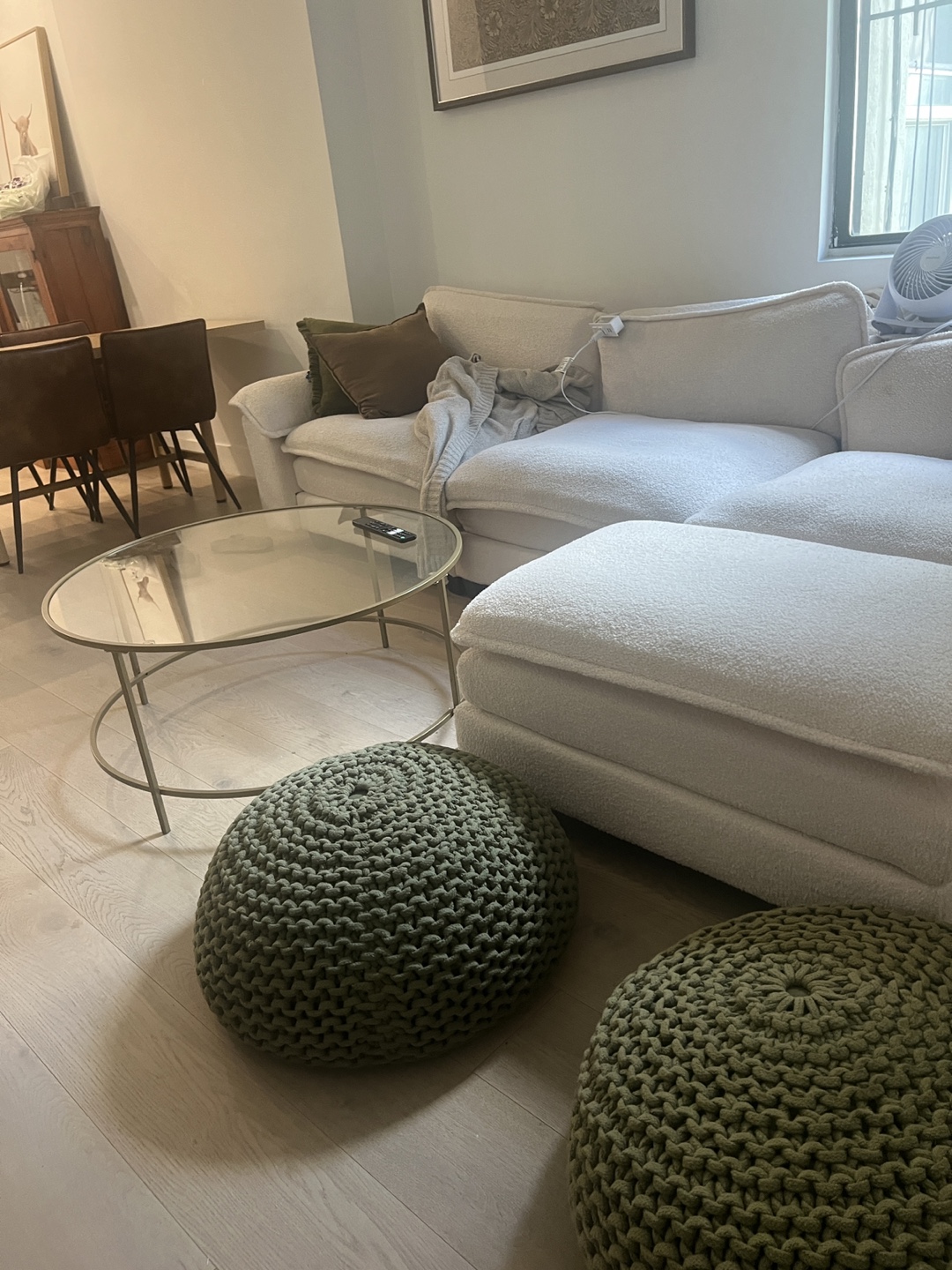 Green Knitted Pouf Ottoman - photo 2