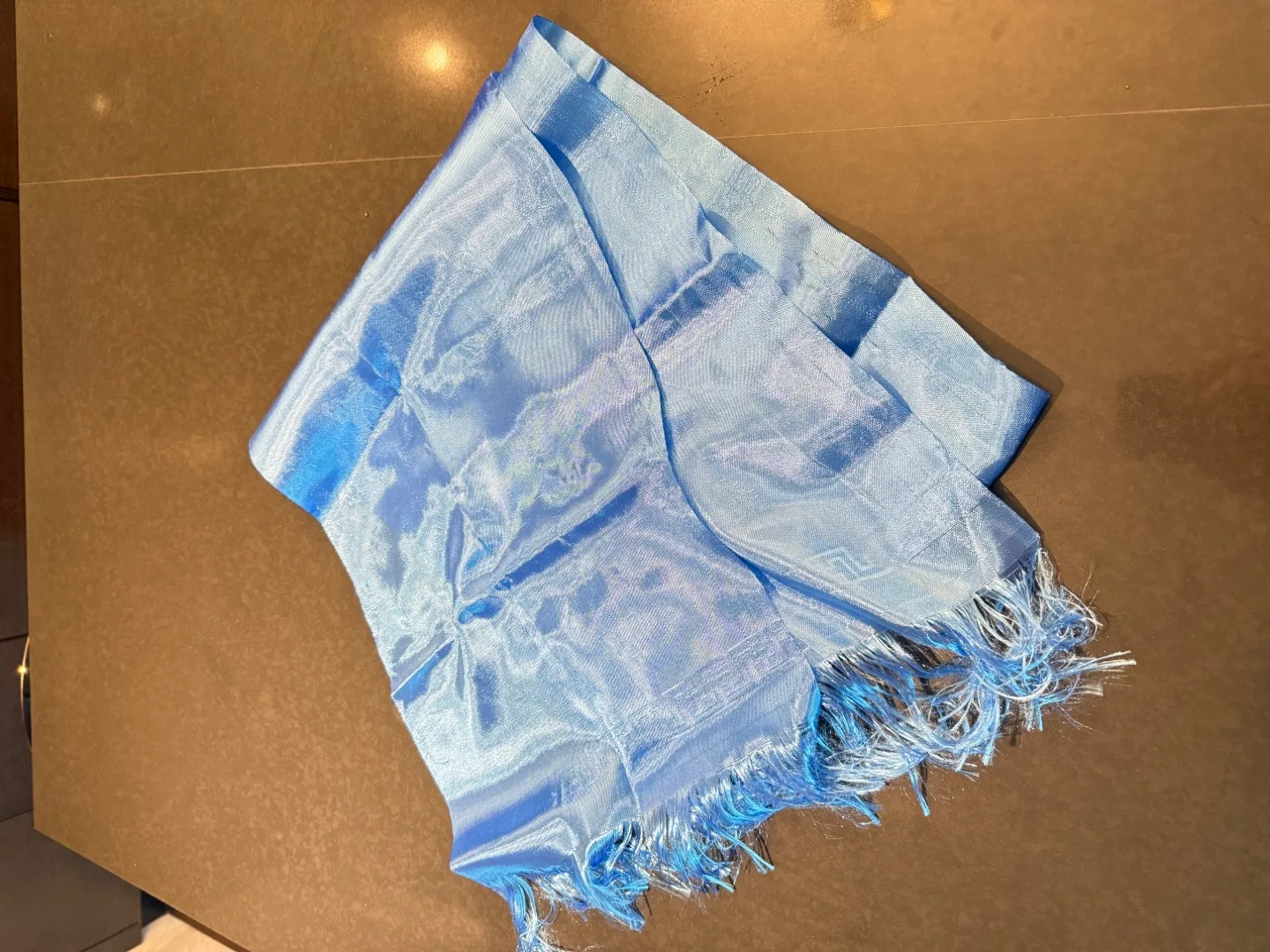 Blue silk scarf thumbnail