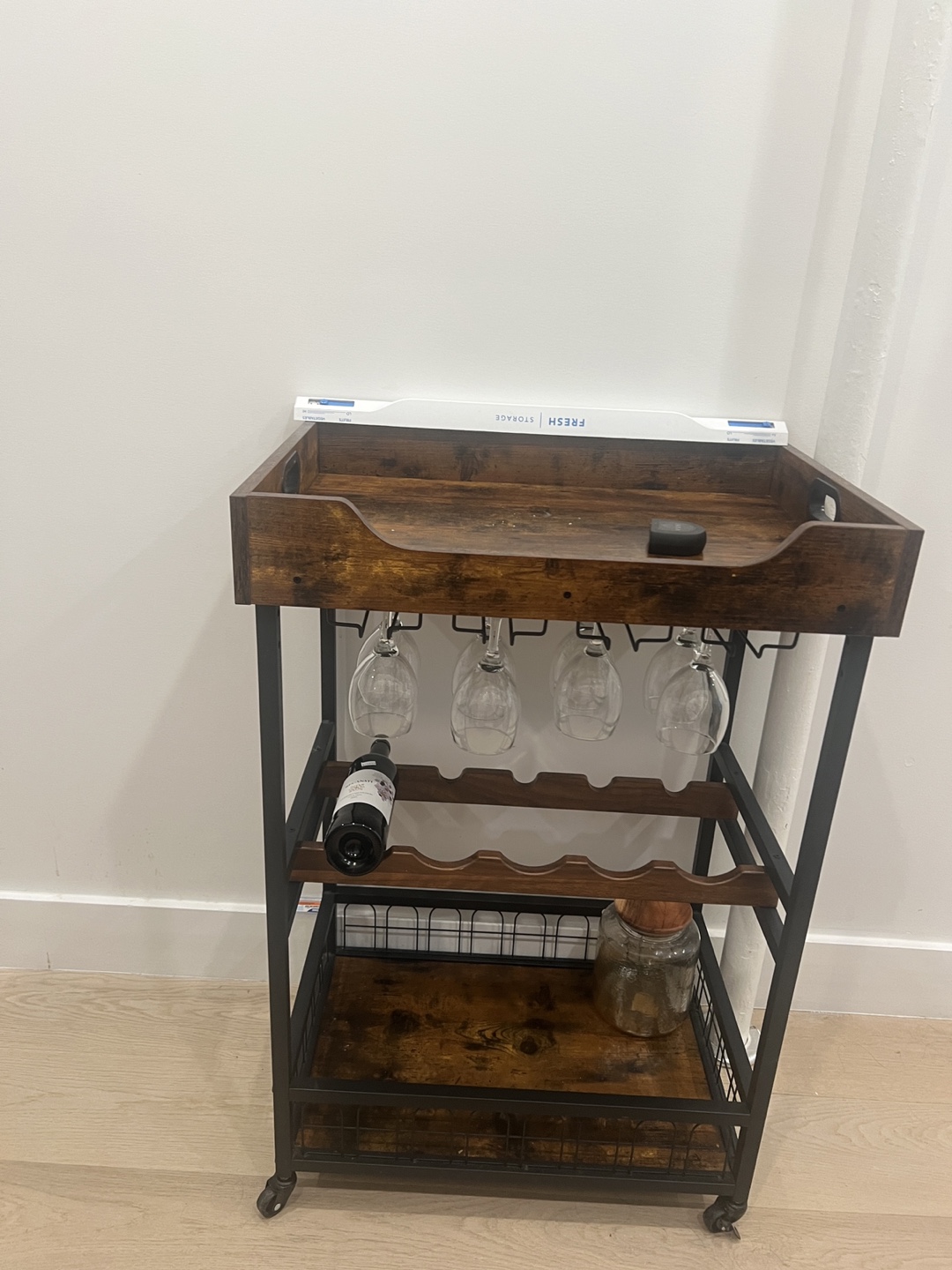 Rustic Brown & Black Bar Cart - photo 2