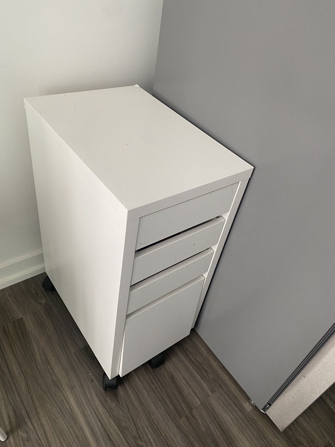 White Rolling File Cabinet