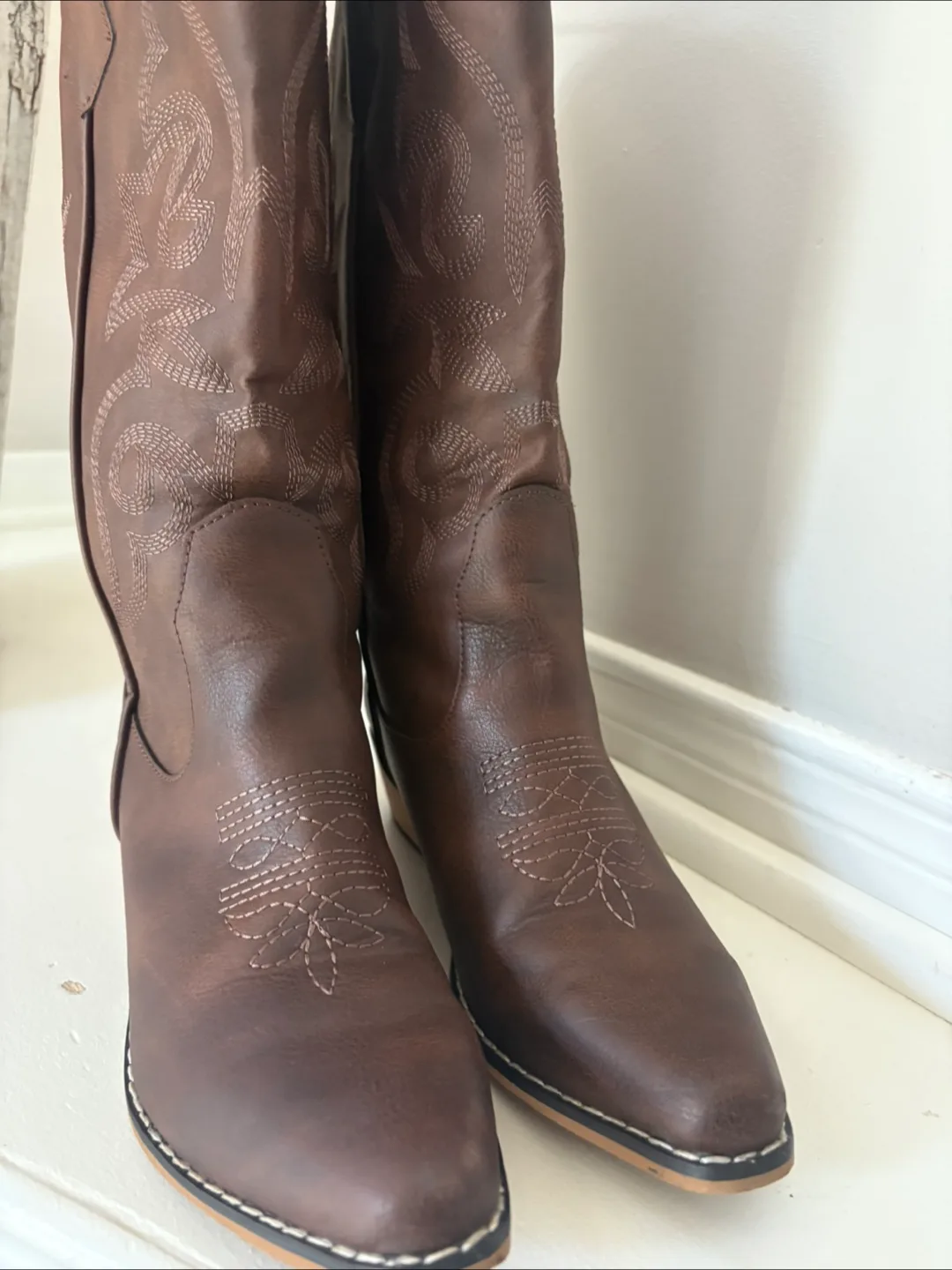 Dream Pairs Brown Cowboy Boots - Ladies Size 5.5 thumbnail