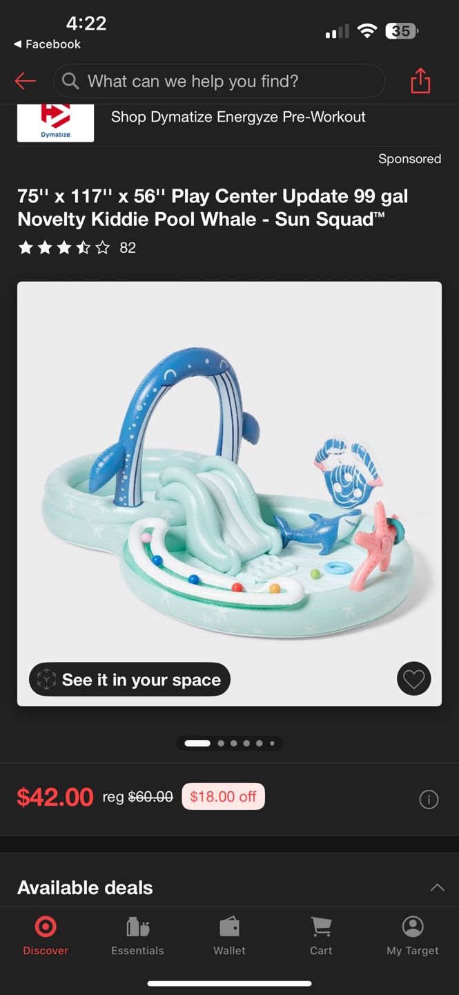 75" x 117" Novelty Kiddie Pool Whale - Sun Squad™
