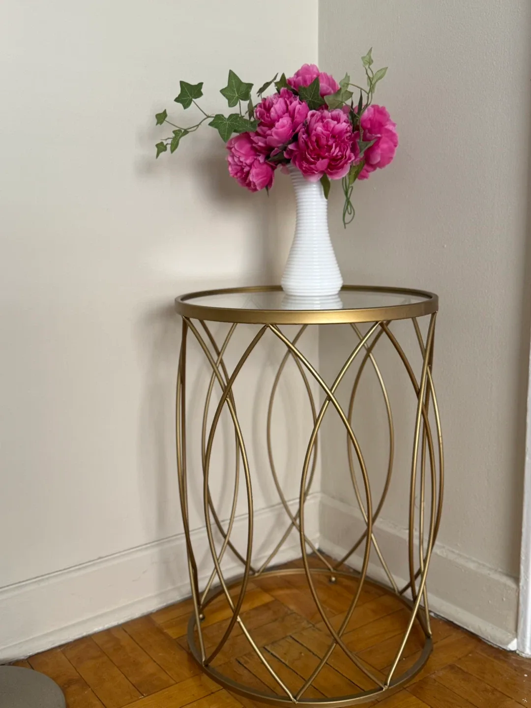 Gold Metal & Glass Accent Table thumbnail