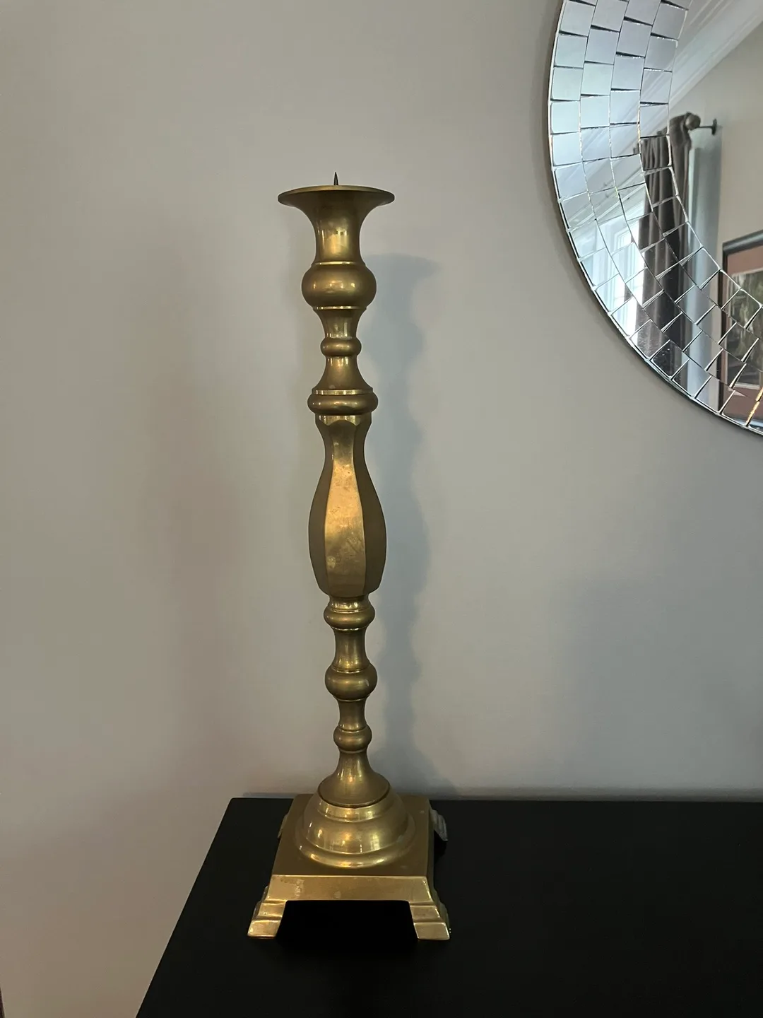 Vintage Brass Candlestick Holder - 18 Inches thumbnail