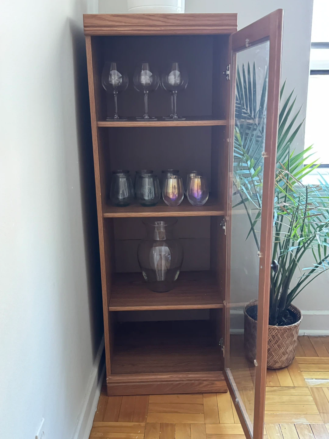 Wooden Display Cabinet with Glass Door