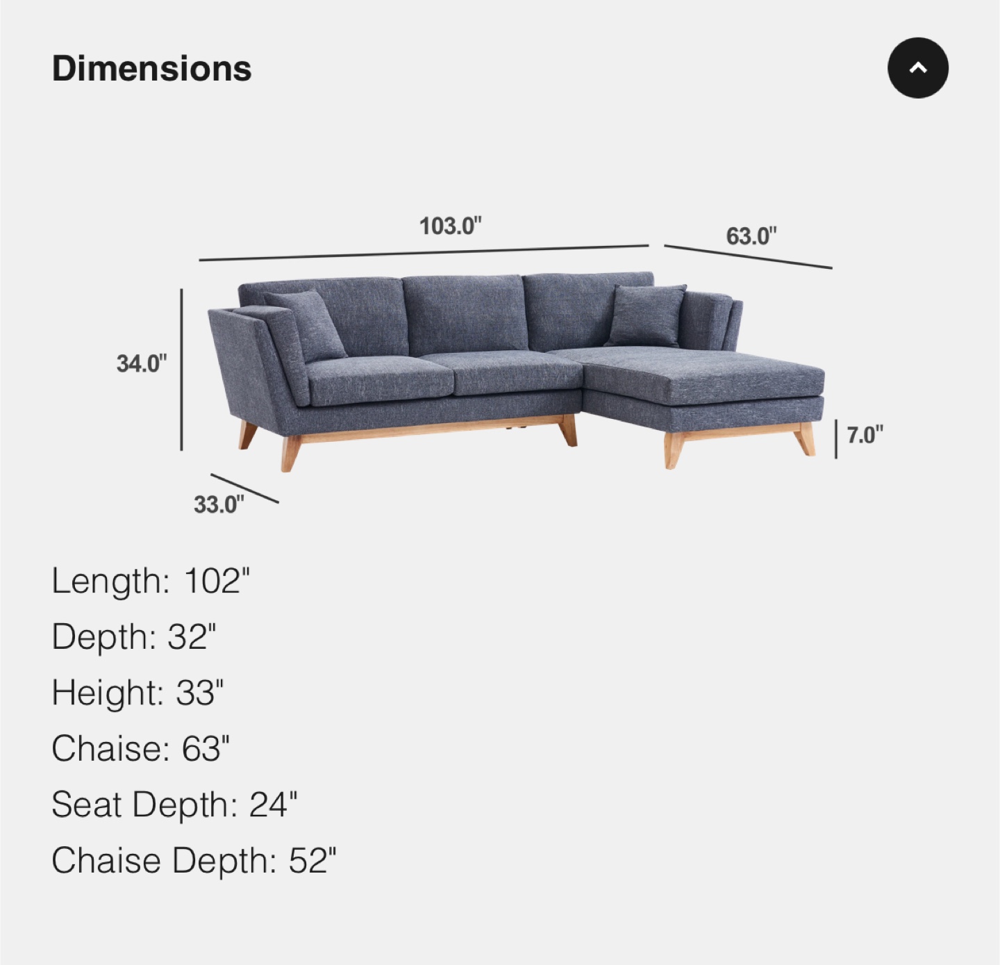 Beige Sectional Sofa - 102" Length - photo 3