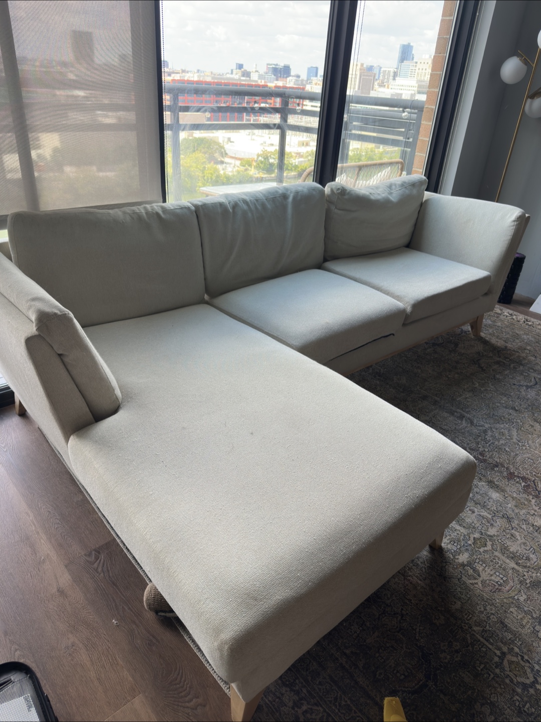 Beige Sectional Sofa - 102" Length