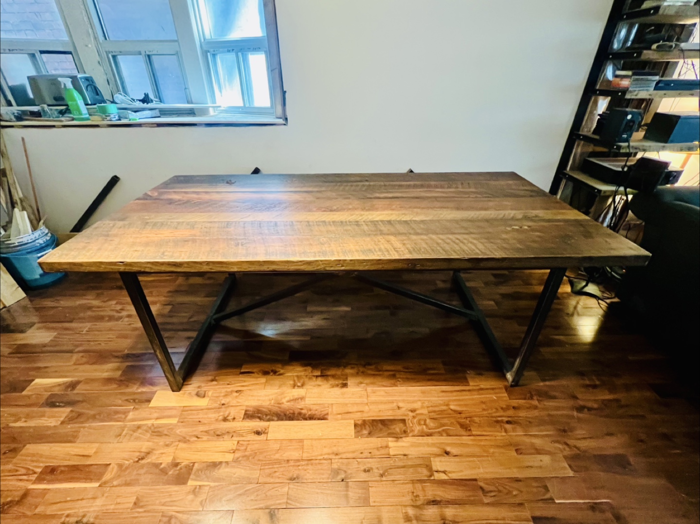 Rustic Wood Dining Table and Bench - photo 5