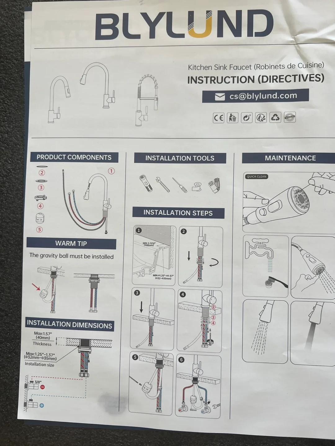 Brass Kitchen Sink Faucet - New in Box! image indicator(3)