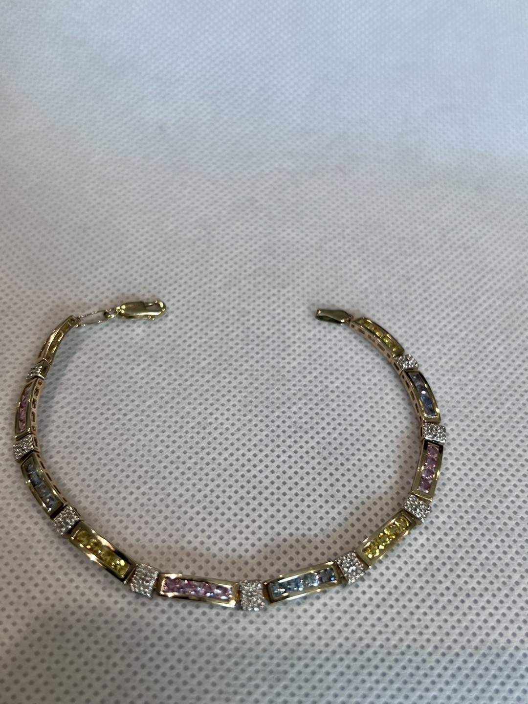 Gold Bracelet with Multi-Colored Stones - photo 4