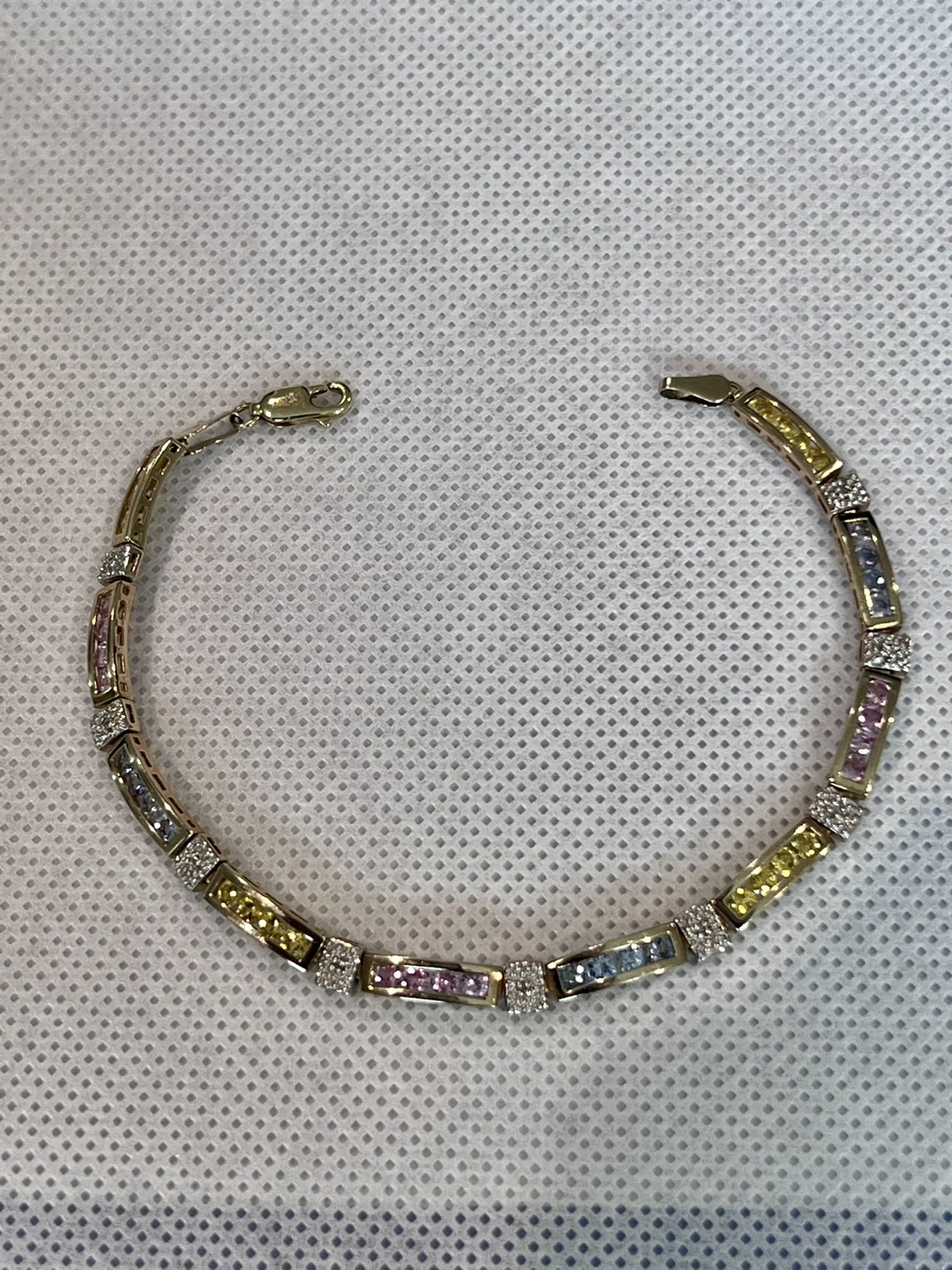 Gold Bracelet with Multi-Colored Stones - photo 5