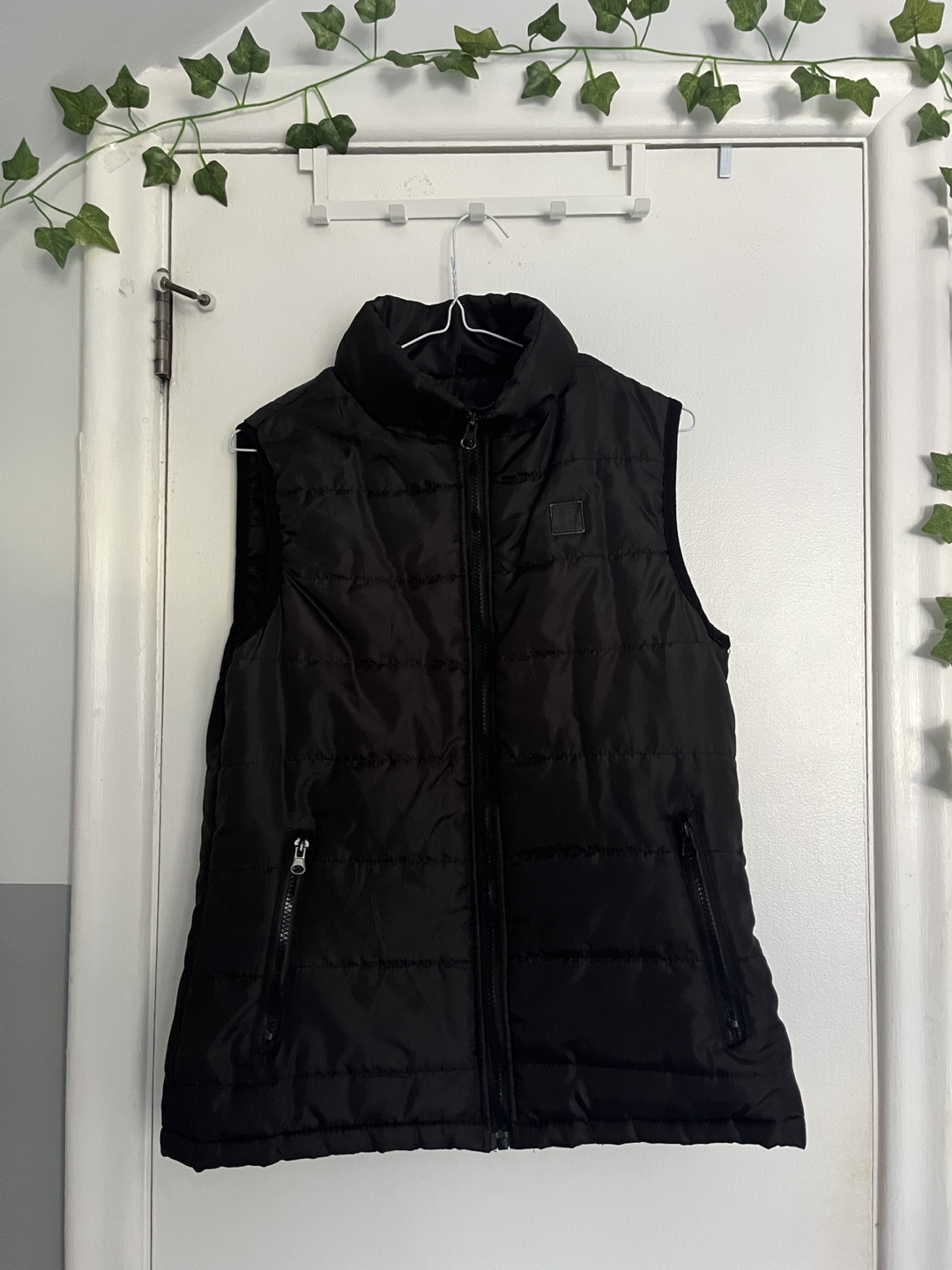 Black Puffer Vest - Size M