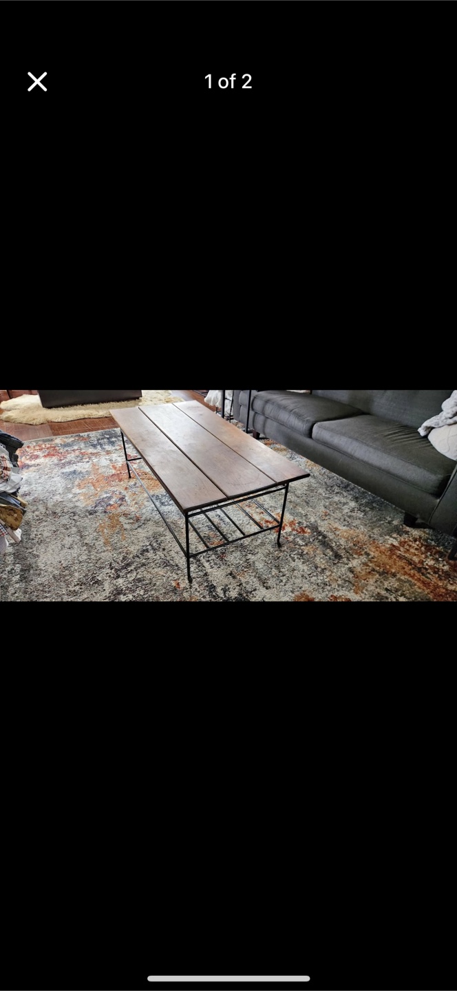 Wood coffee table iron base - photo 2