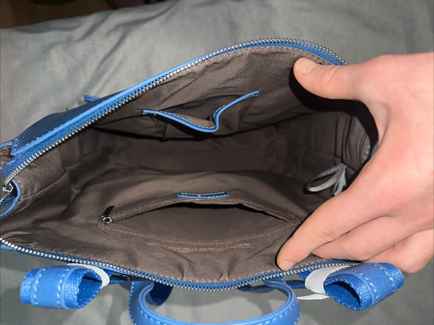 Matt & Nat Blue Vegan Leather Vintage Backpack image indicator(3)