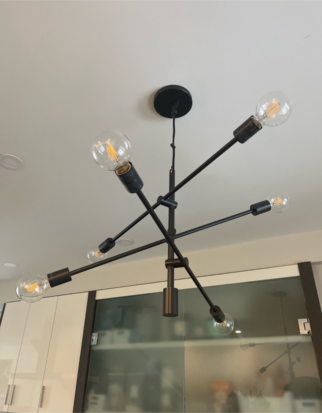 Modern Black Sputnik Style Chandelier