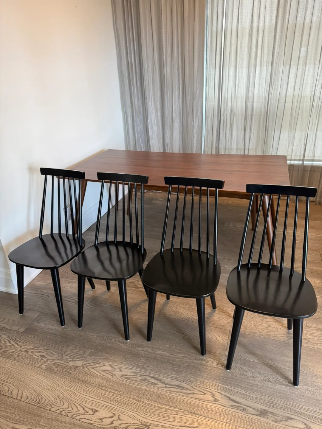 Set of 4 Black Windsor Dining Chairs thumbnail