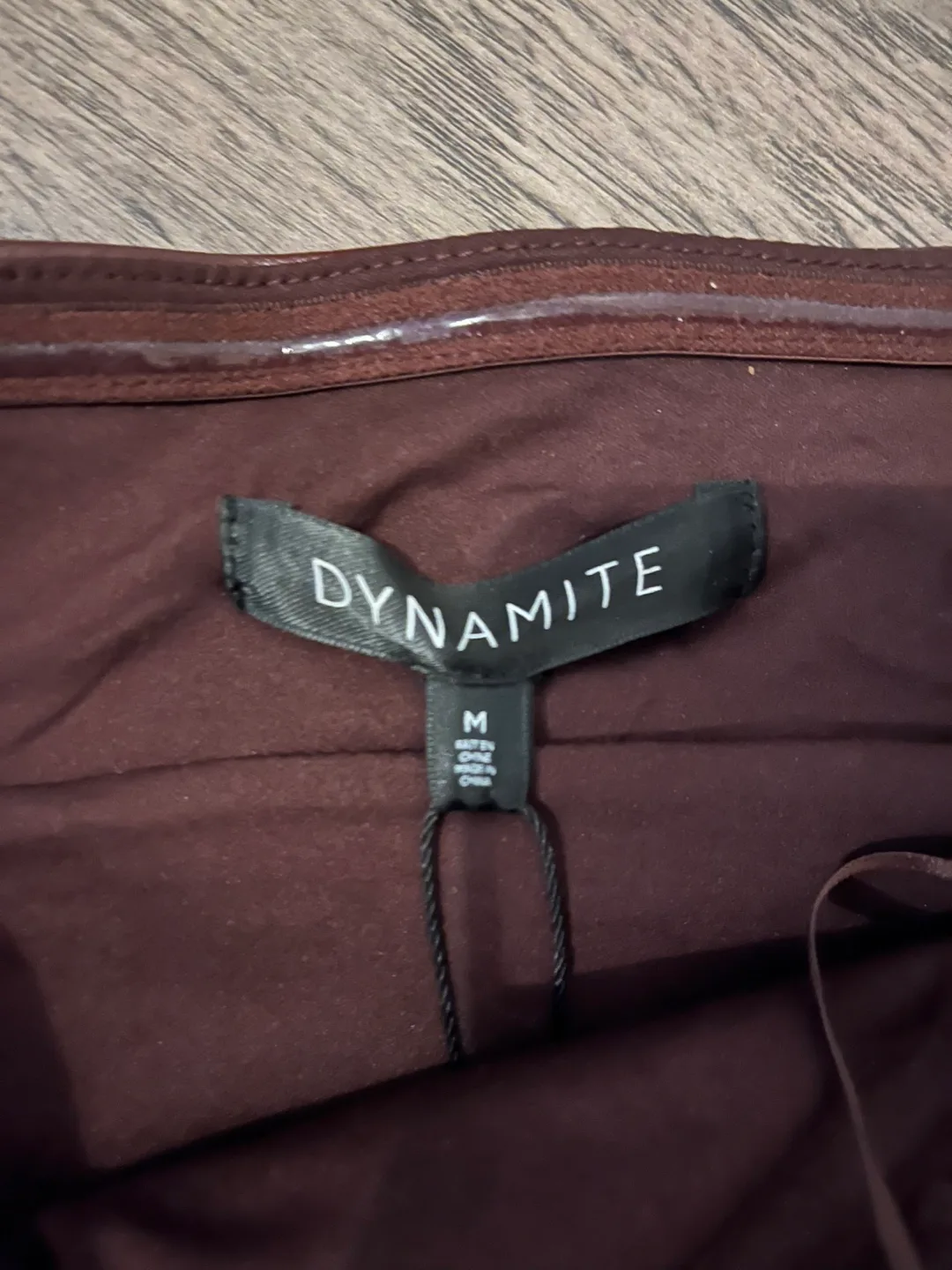 Dynamite Dark Ruby Faux Leather Dress - Size M image indicator(2)