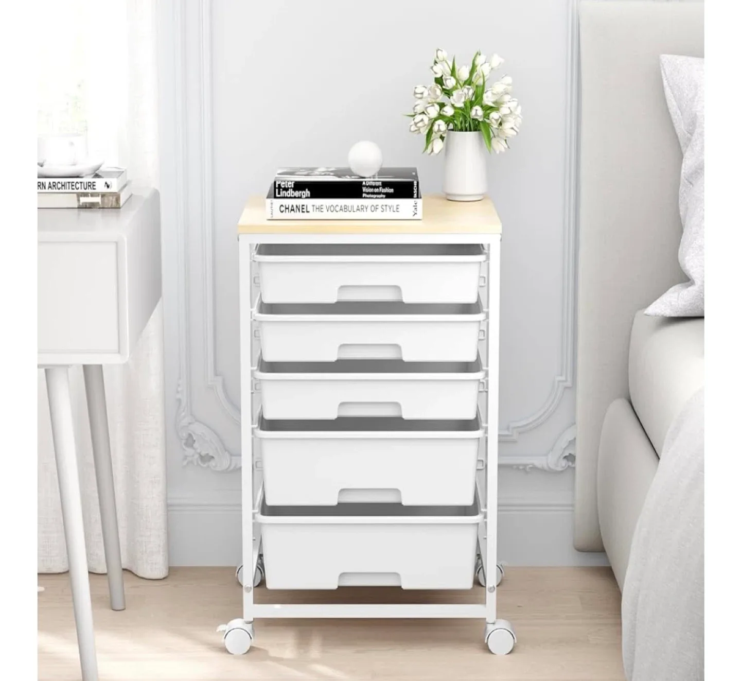 Rolling Storage Cart with 5 Drawers image indicator(2)