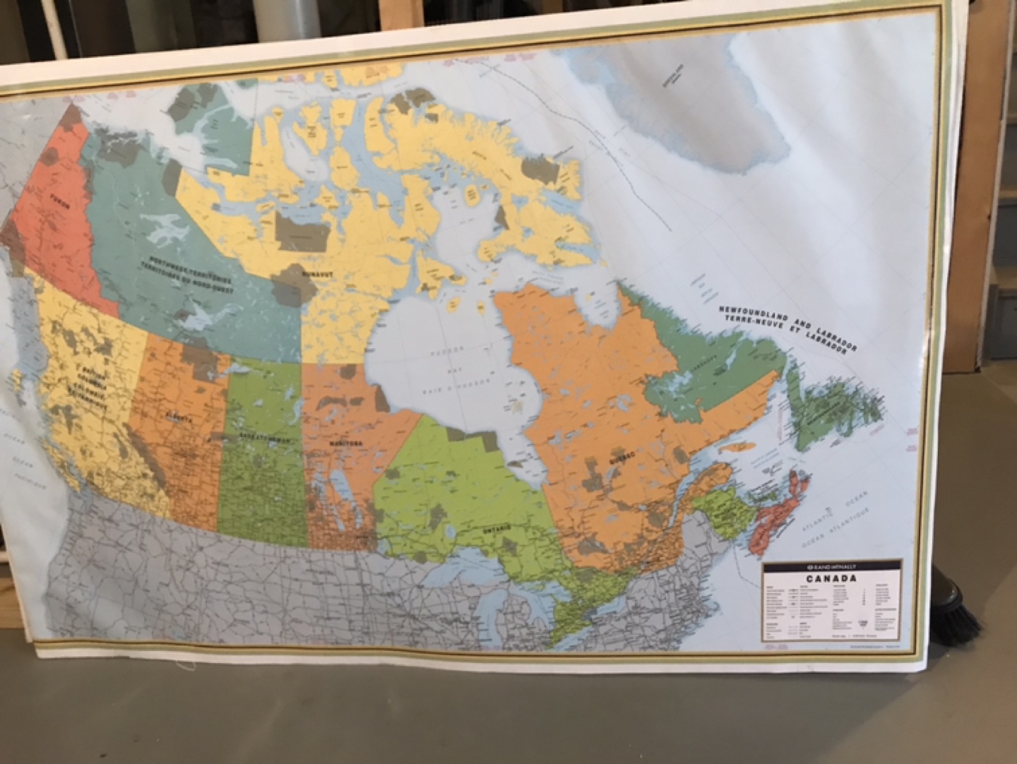 Framed Rand McNally Canada & World Map Set