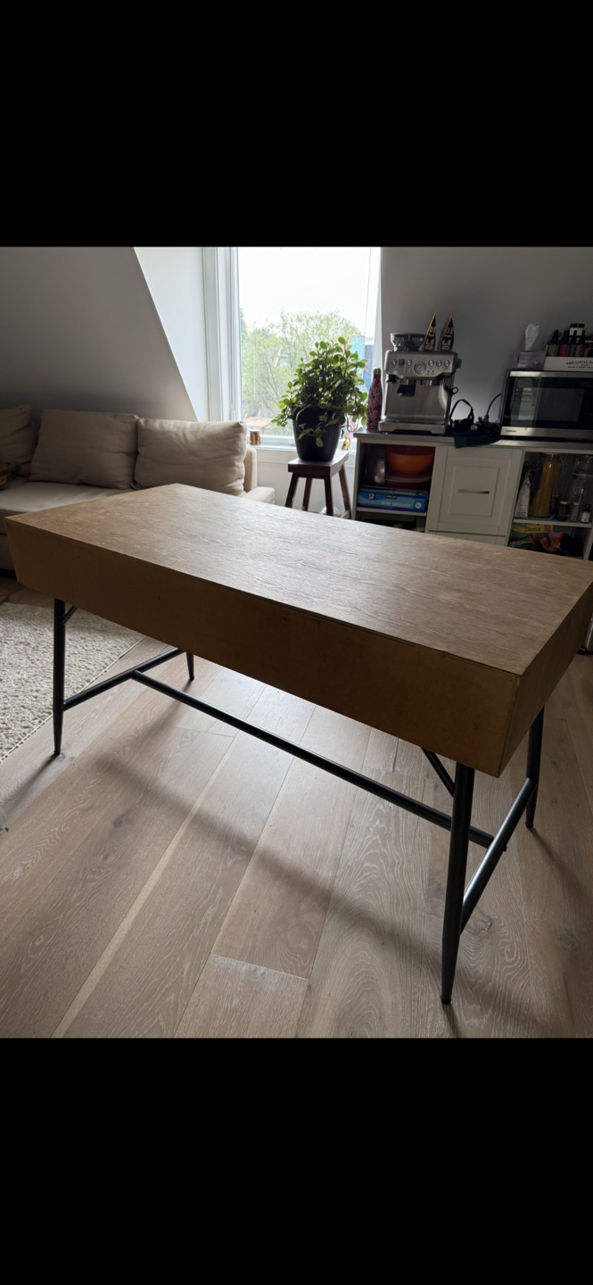 Wood Desk with Black Legs - photo 2