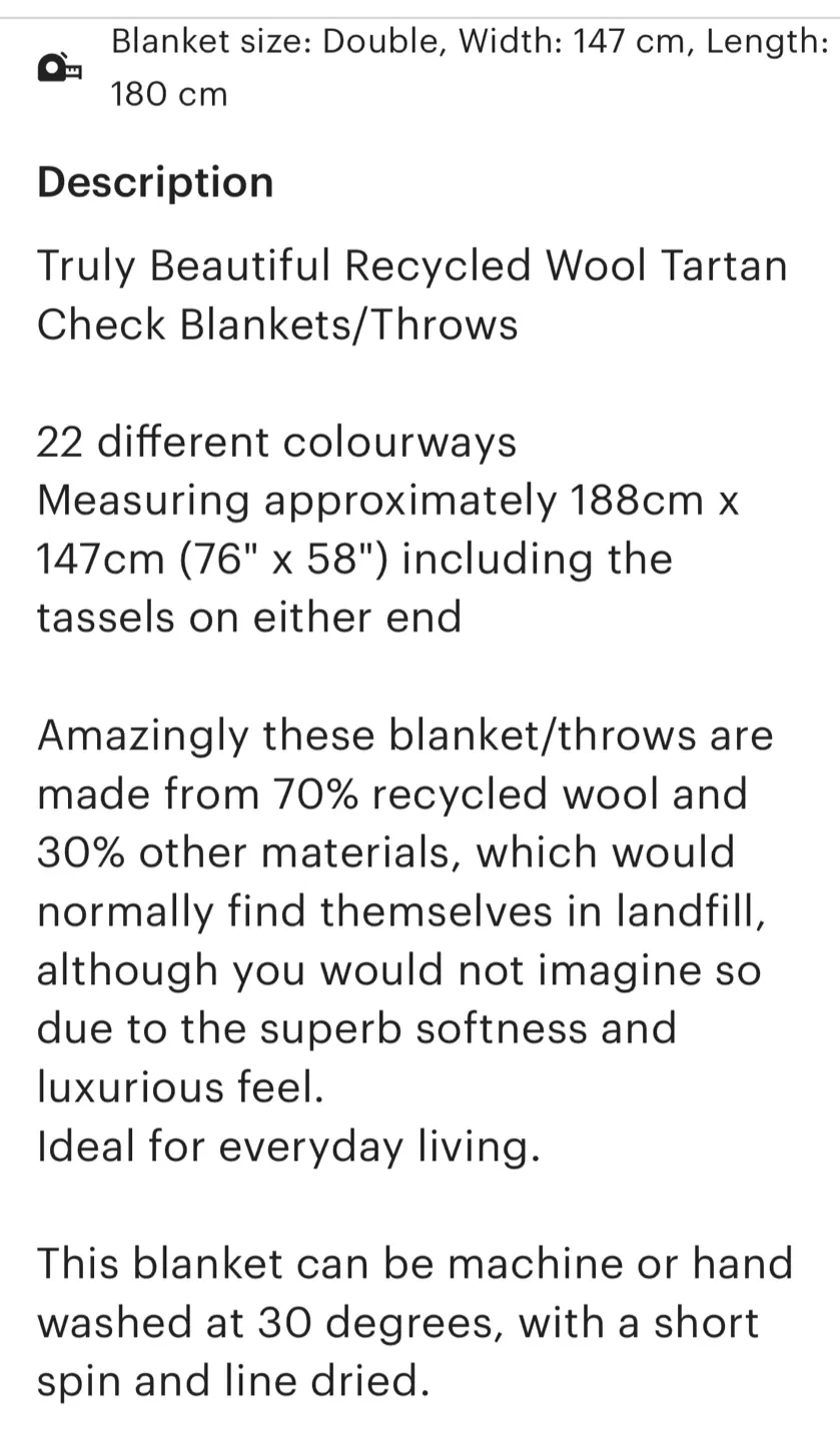 Florence Lilly Recycled Wool Tartan Blanket image indicator(3)