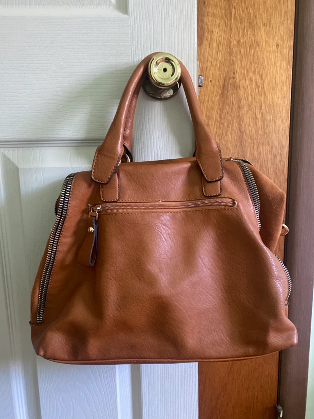 Brown Leather Satchel Handbag thumbnail