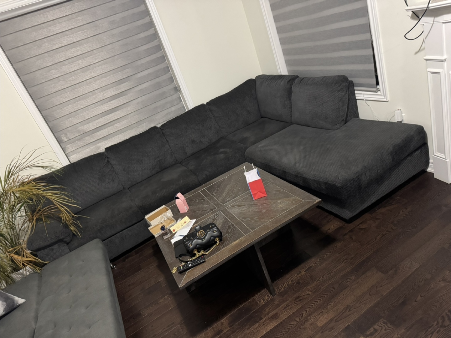 Large Sectional Sofa - Dark Grey - photo 4