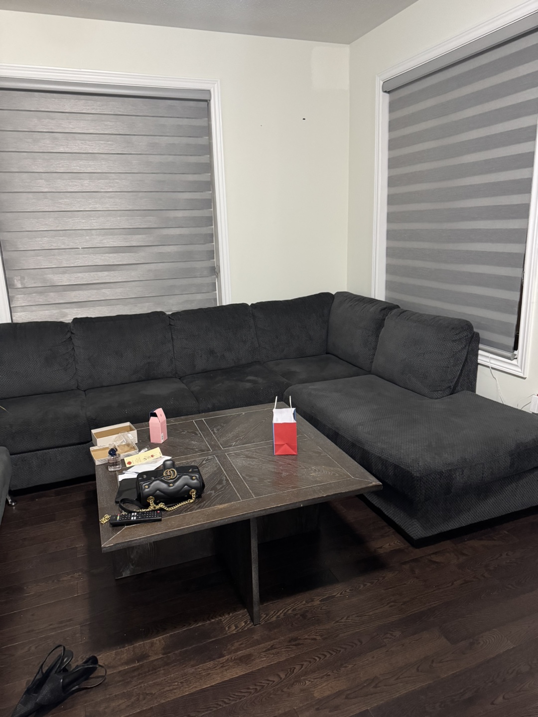 Large Sectional Sofa - Dark Grey - photo 2