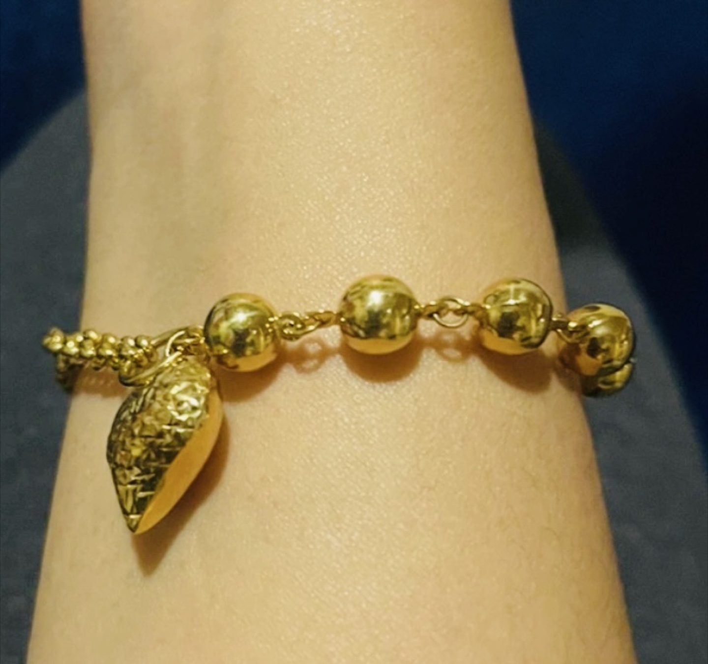 18k Gold Heart Charm Bracelet