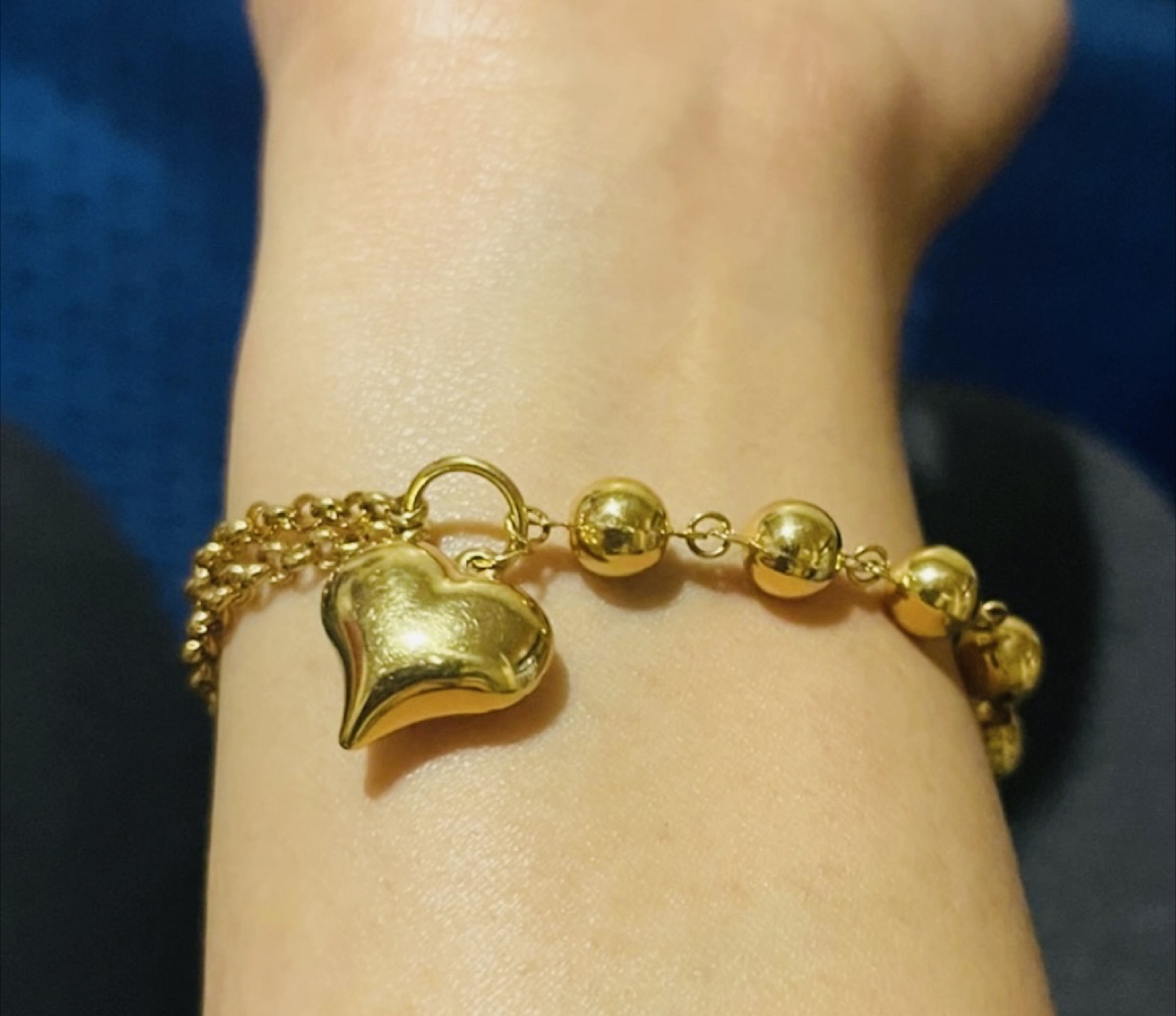 18k Gold Heart Charm Bracelet - photo 2