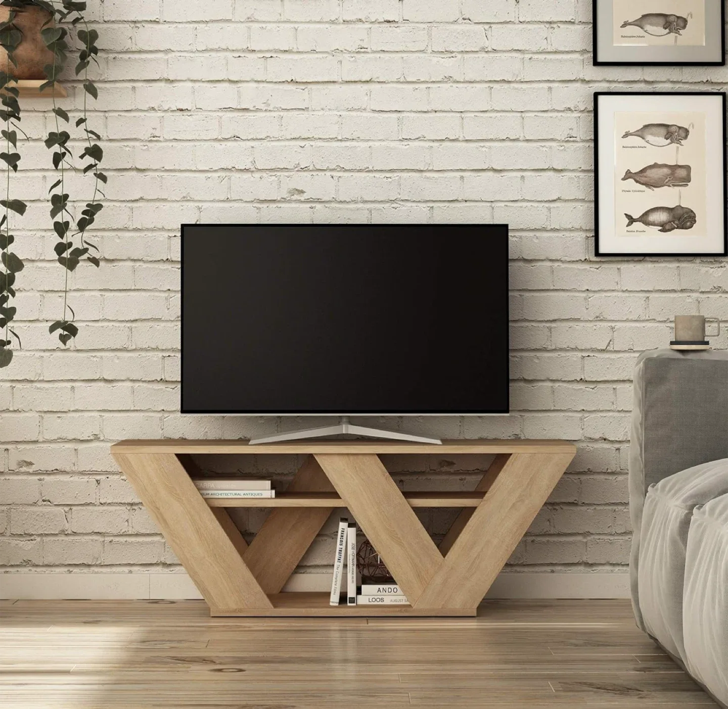 Light Wood TV Stand