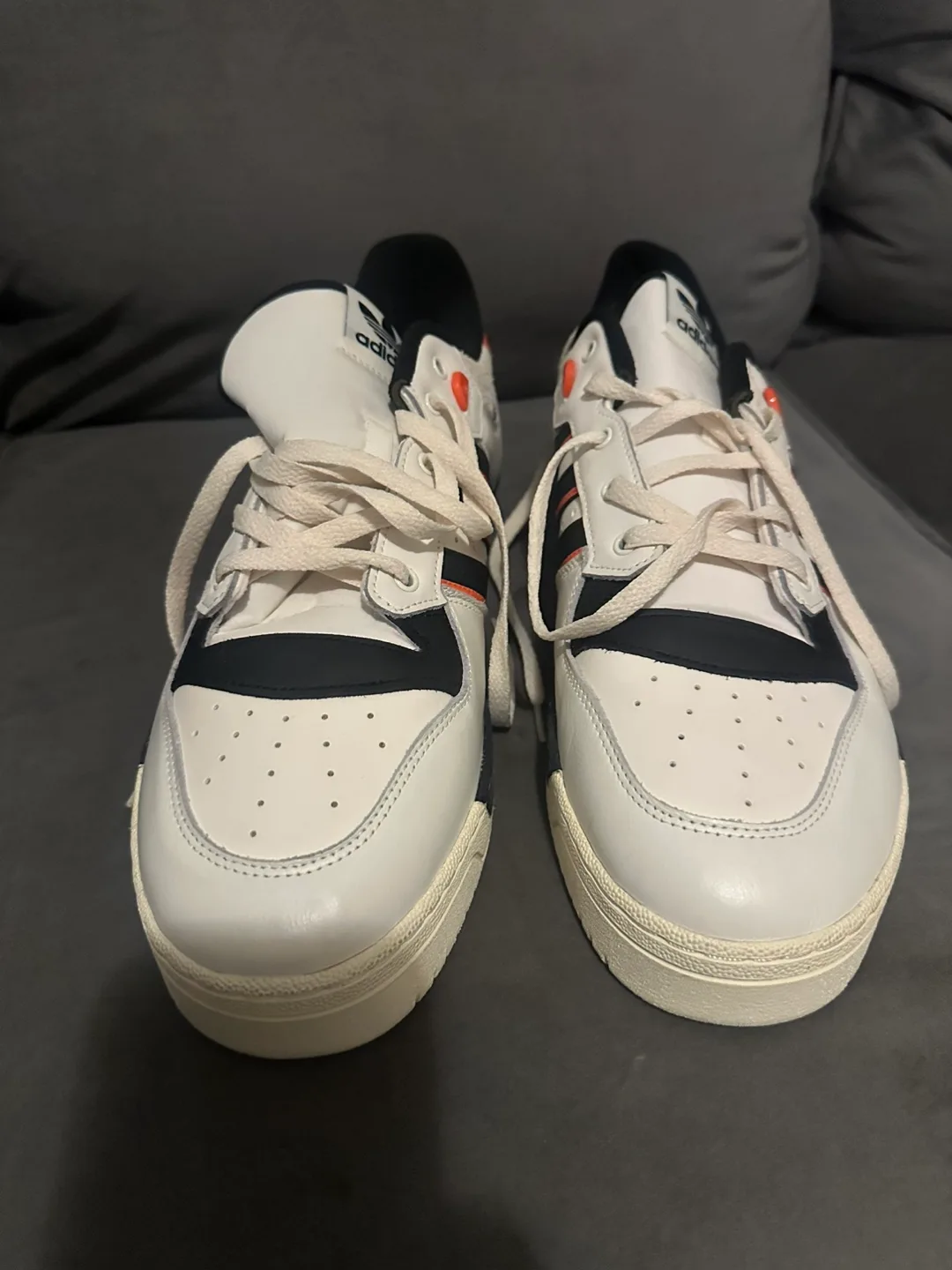 Adidas White/Black/Orange Athletic Sneakers image indicator(4)
