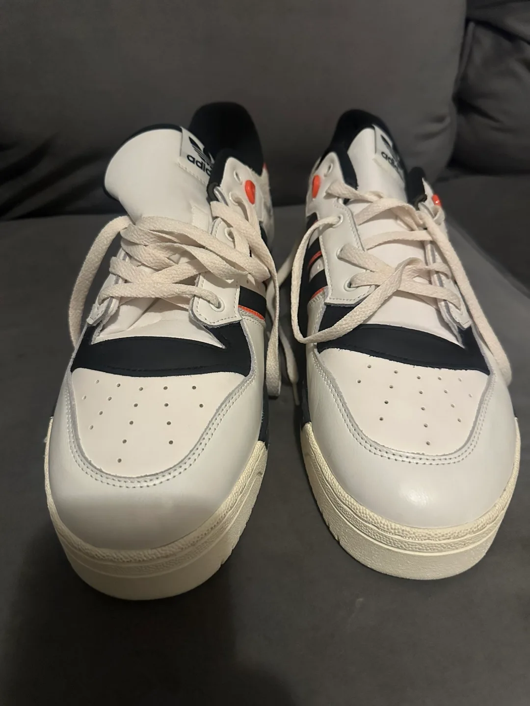 Adidas White/Black/Orange Athletic Sneakers image indicator(3)