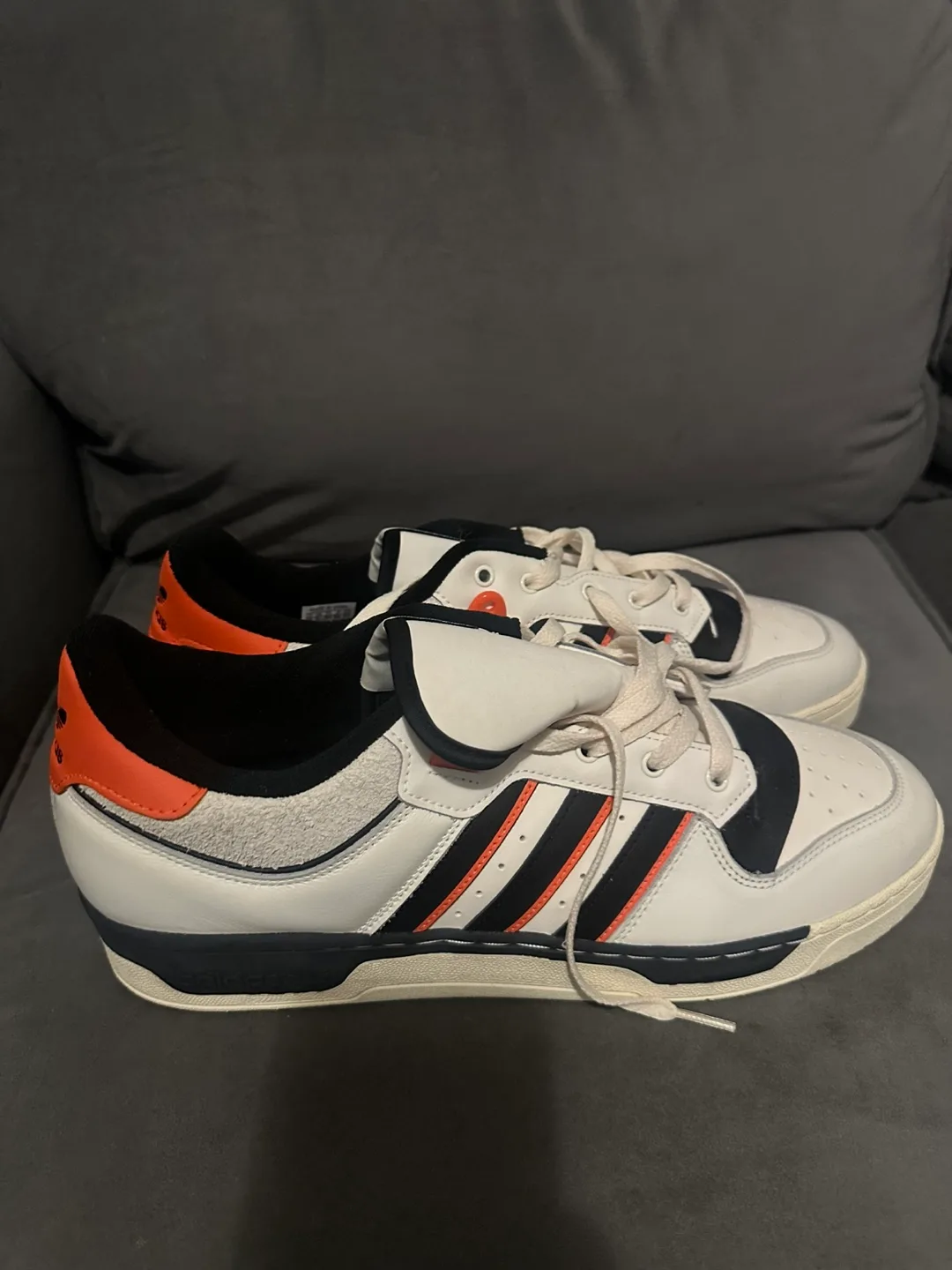 Adidas White/Black/Orange Athletic Sneakers image indicator(2)