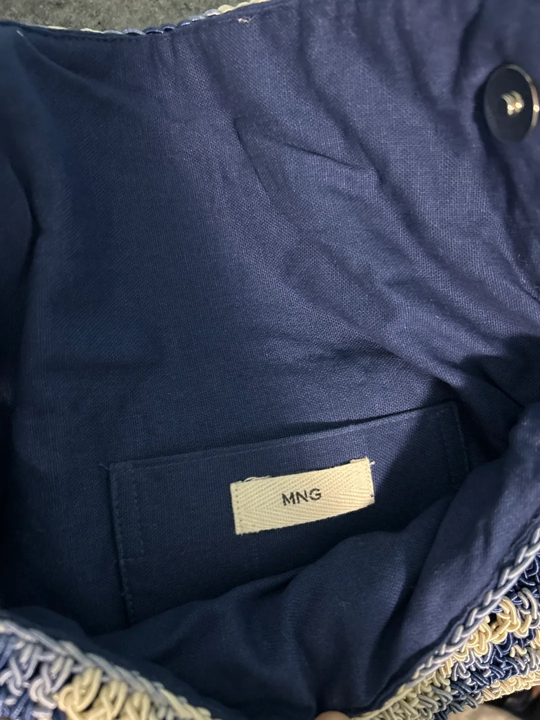 MNG Crochet Shoulder Bag - Blue & Beige image indicator(3)