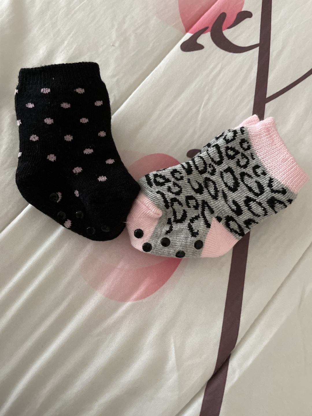 Baby Socks - Black & Leopard Print