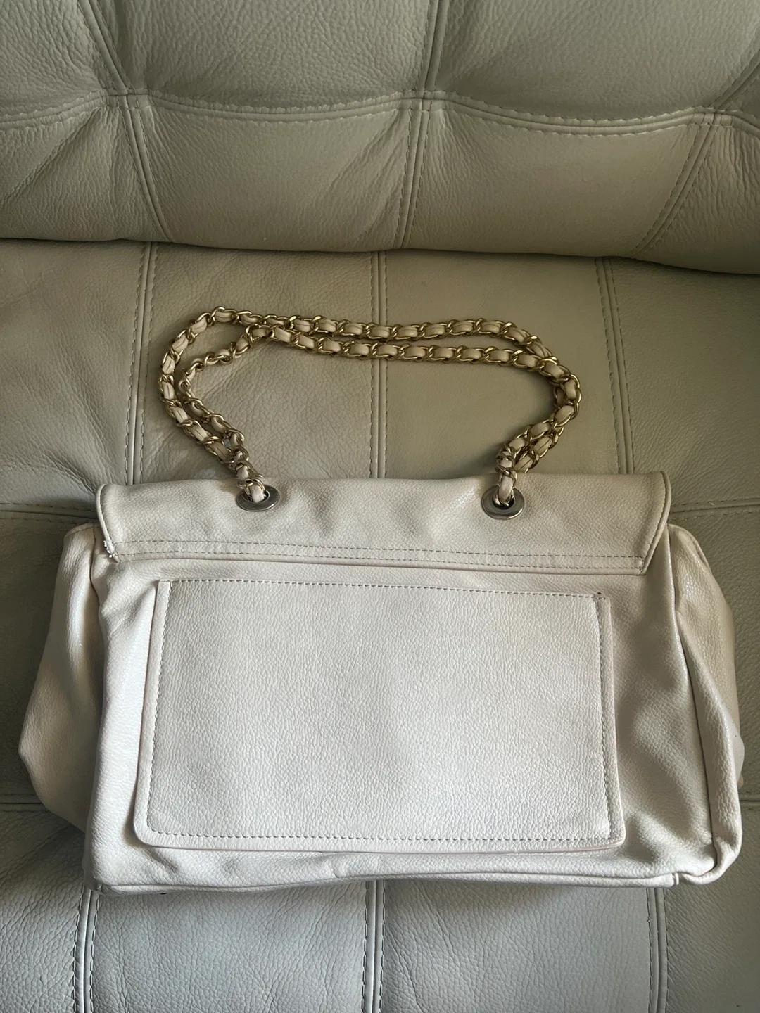 Cream/Gold Studded Shoulder Bag image indicator(2)