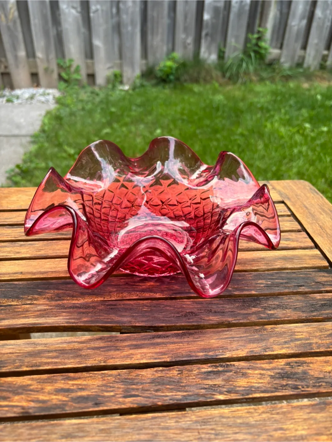 Cranberry Blown Glass Bowl thumbnail