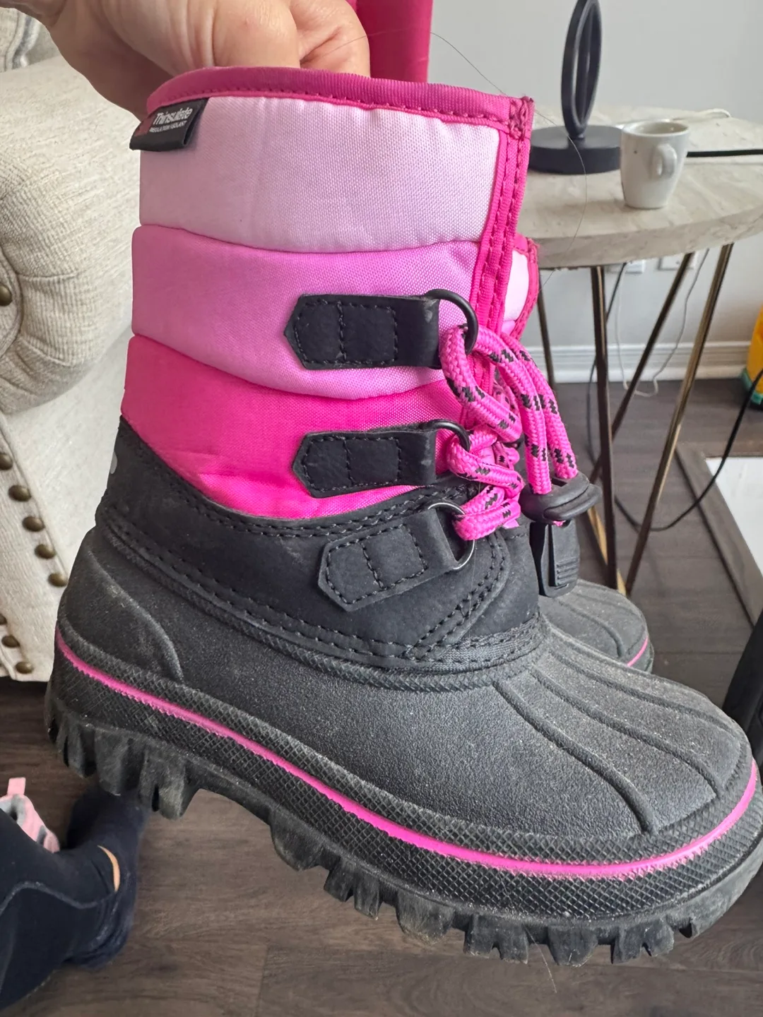 Thinsulate Pink & Black Winter Boots thumbnail