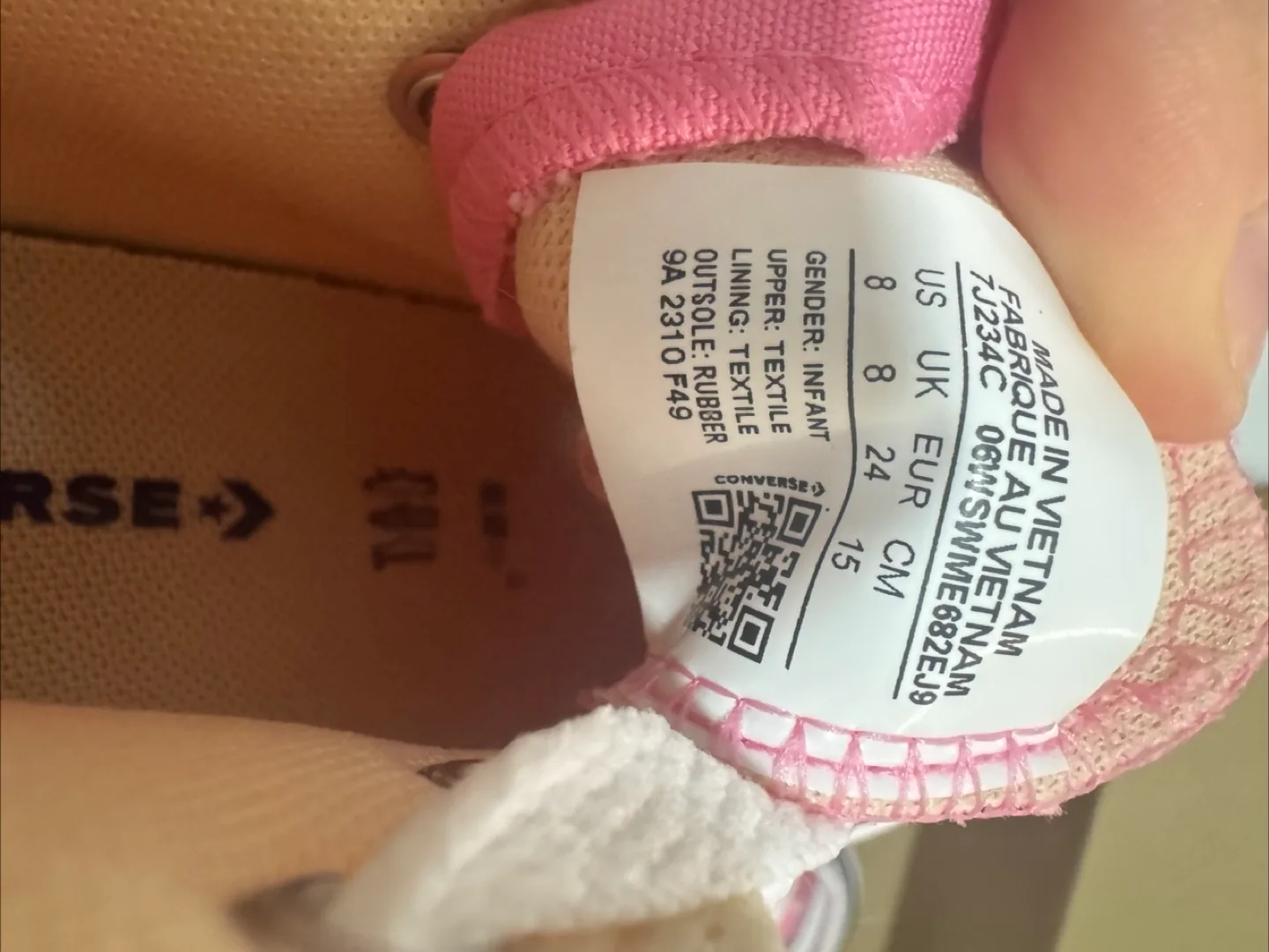 Converse Pink Infant High-Top Sneakers - Size 8 image indicator(2)