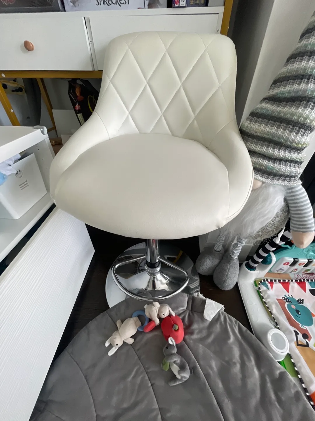 White Adjustable Height Bar Stools - Set of 2 image indicator(3)