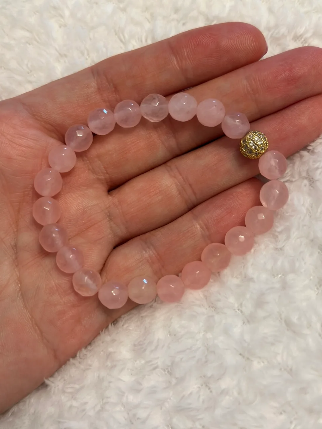 Rose Quartz Beaded Bracelet thumbnail