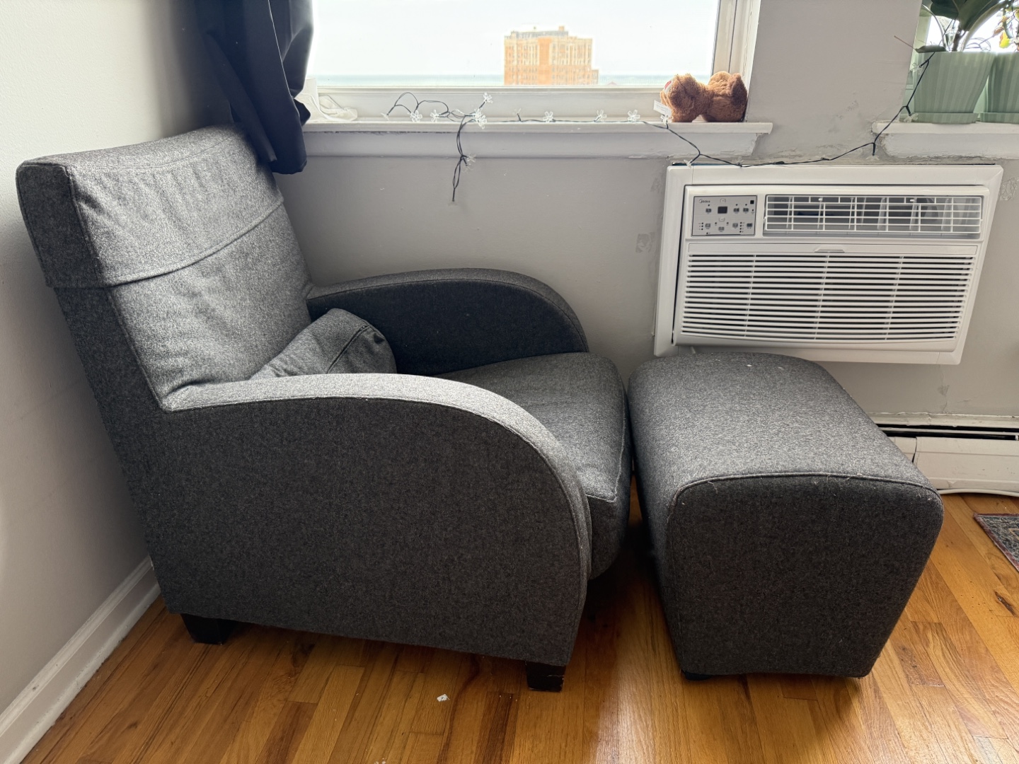 Gray Armchair with Ottoman - photo 2