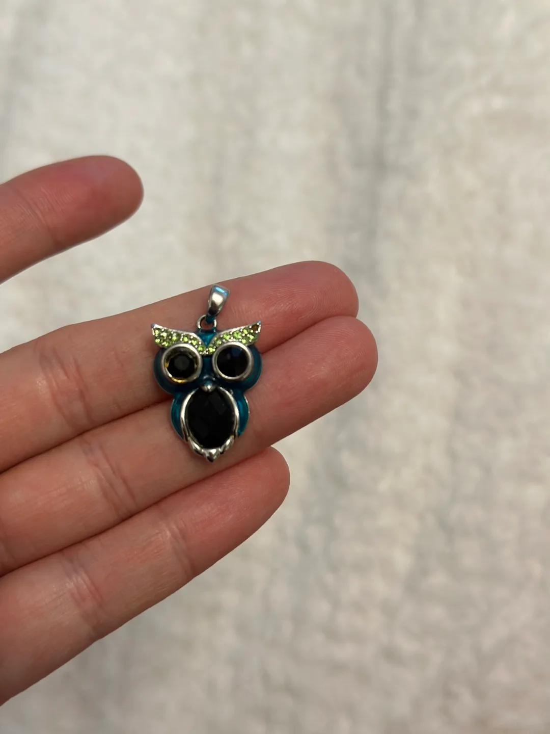 Owl Pendant with Rhinestones thumbnail