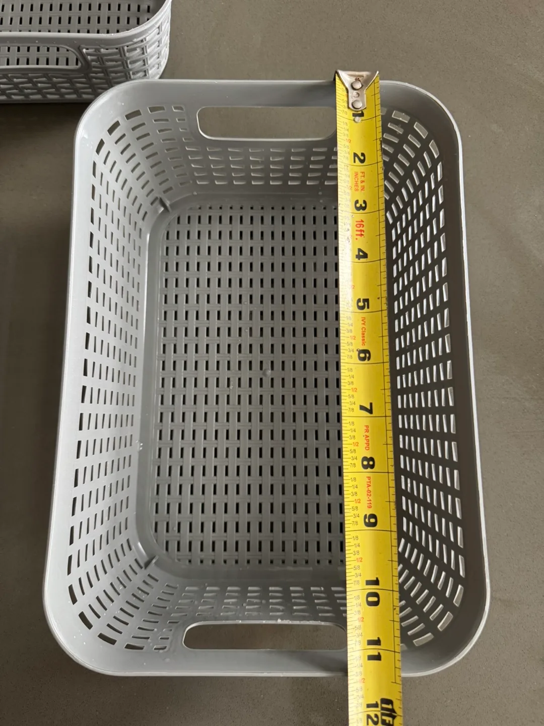 (Set of 3) Gray Plastic Storage Baskets image indicator(2)