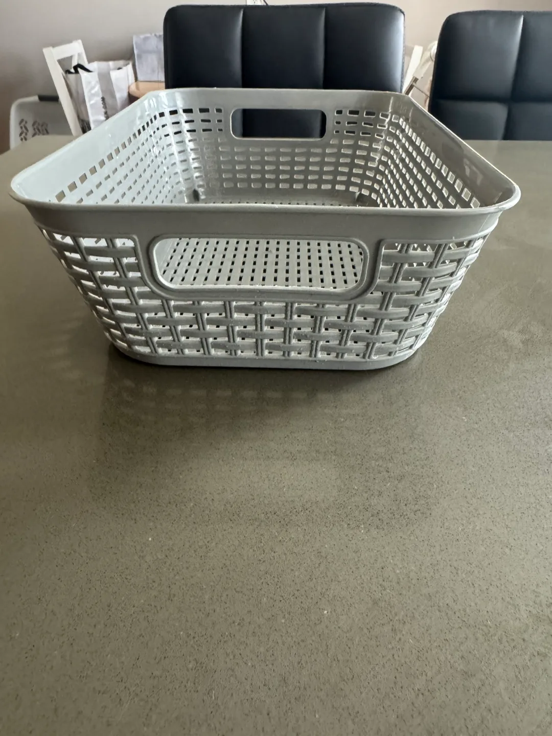 (Set of 3) Gray Plastic Storage Baskets image indicator(4)
