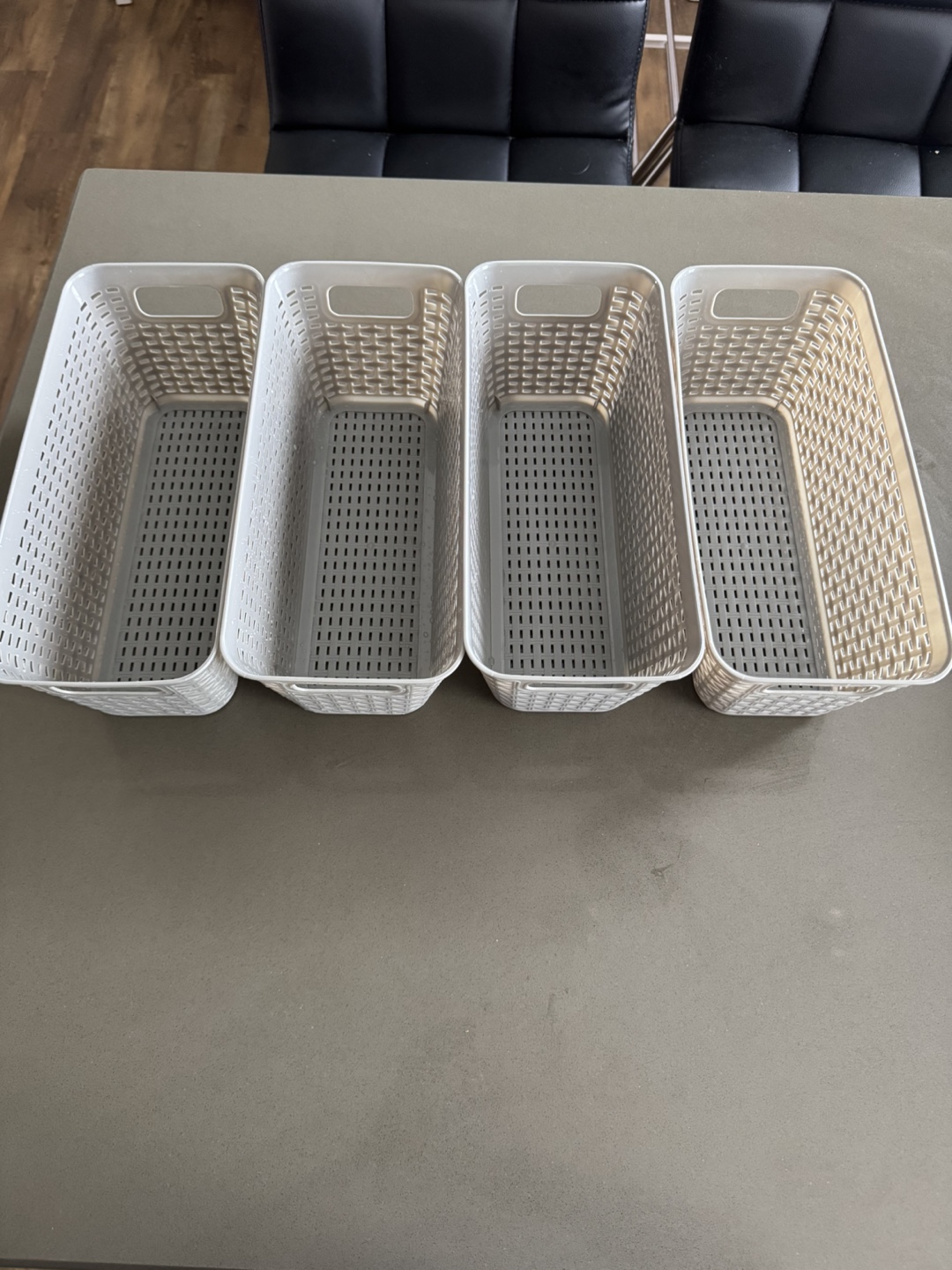 (Set of 4) Gray Plastic Storage Baskets - photo 4