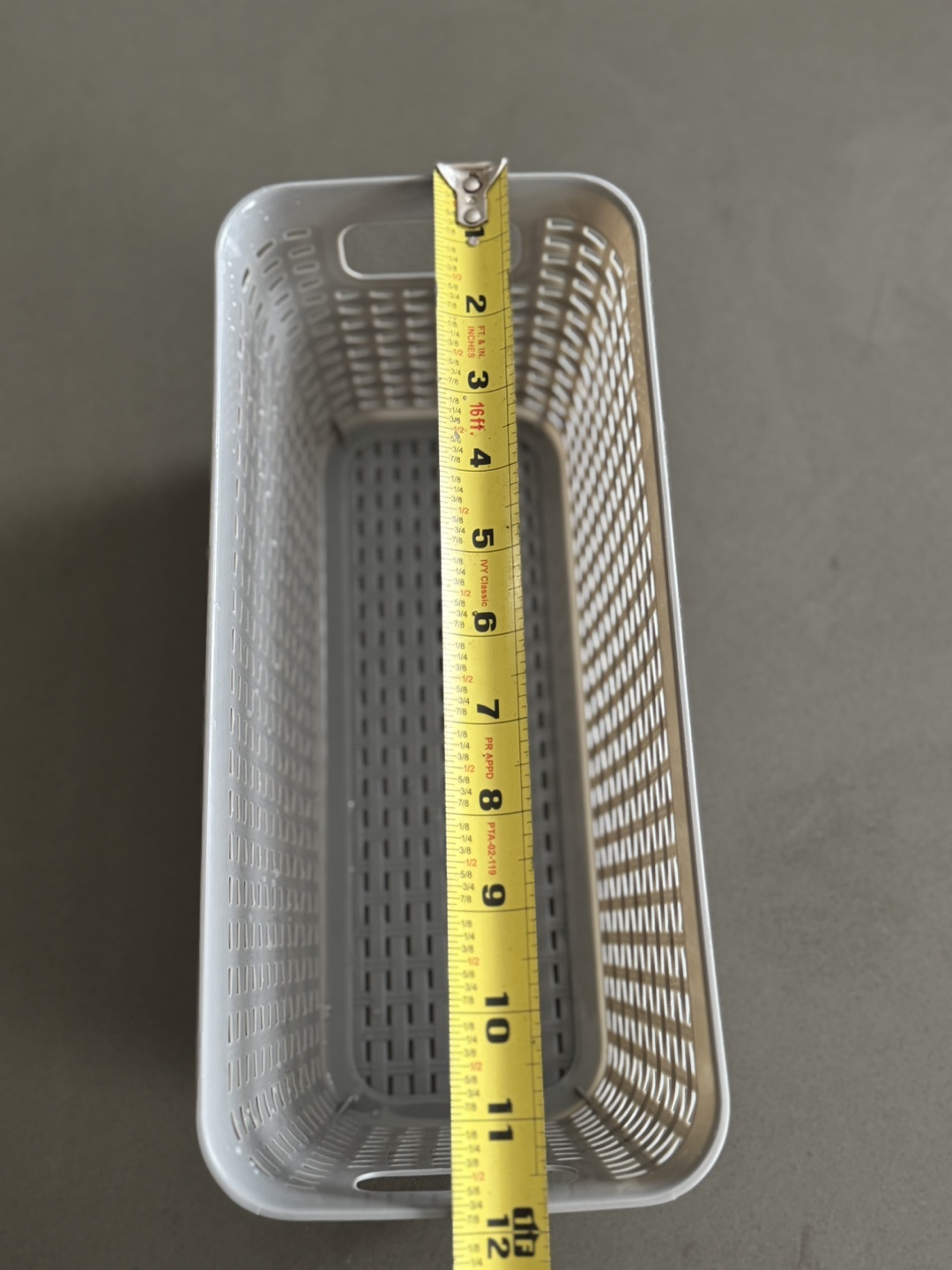 (Set of 4) Gray Plastic Storage Baskets