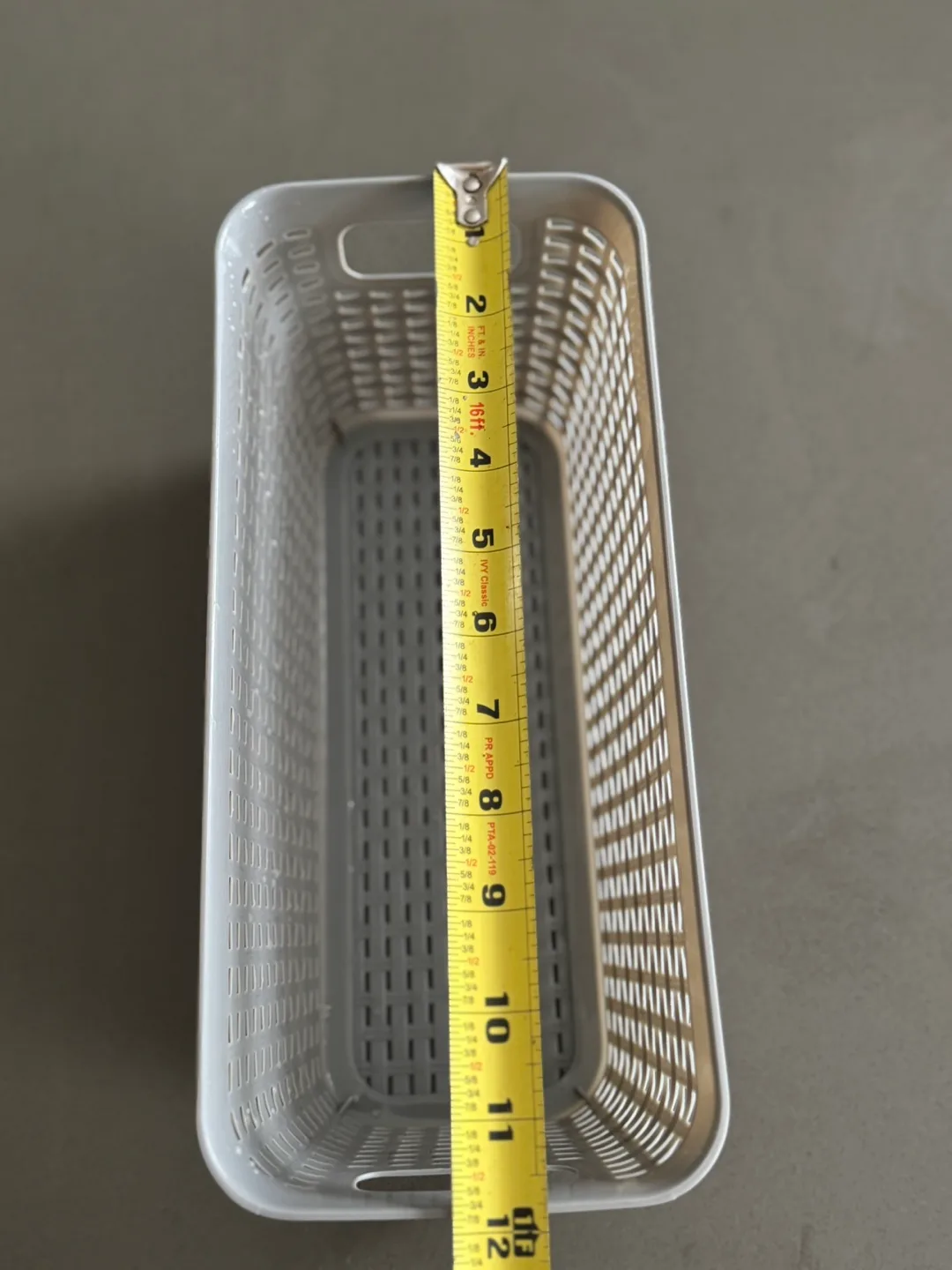 (Set of 4) Gray Plastic Storage Baskets