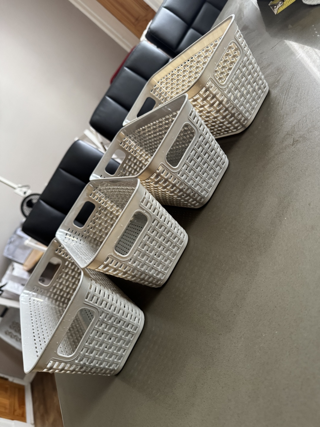 (Set of 4) Gray Plastic Storage Baskets - photo 5